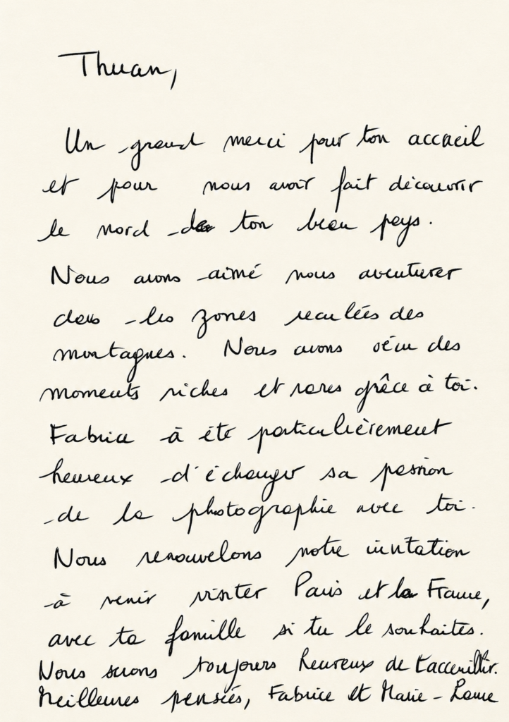 refined french handwritten testimonial